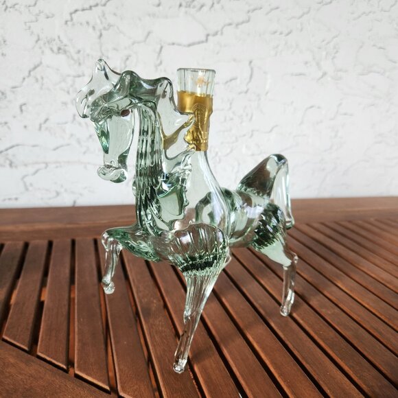 Vintage Glass Horse Brandy Decanter 9" tall x 10" – Ijevan Armenia Collectible - Picture 3 of 11